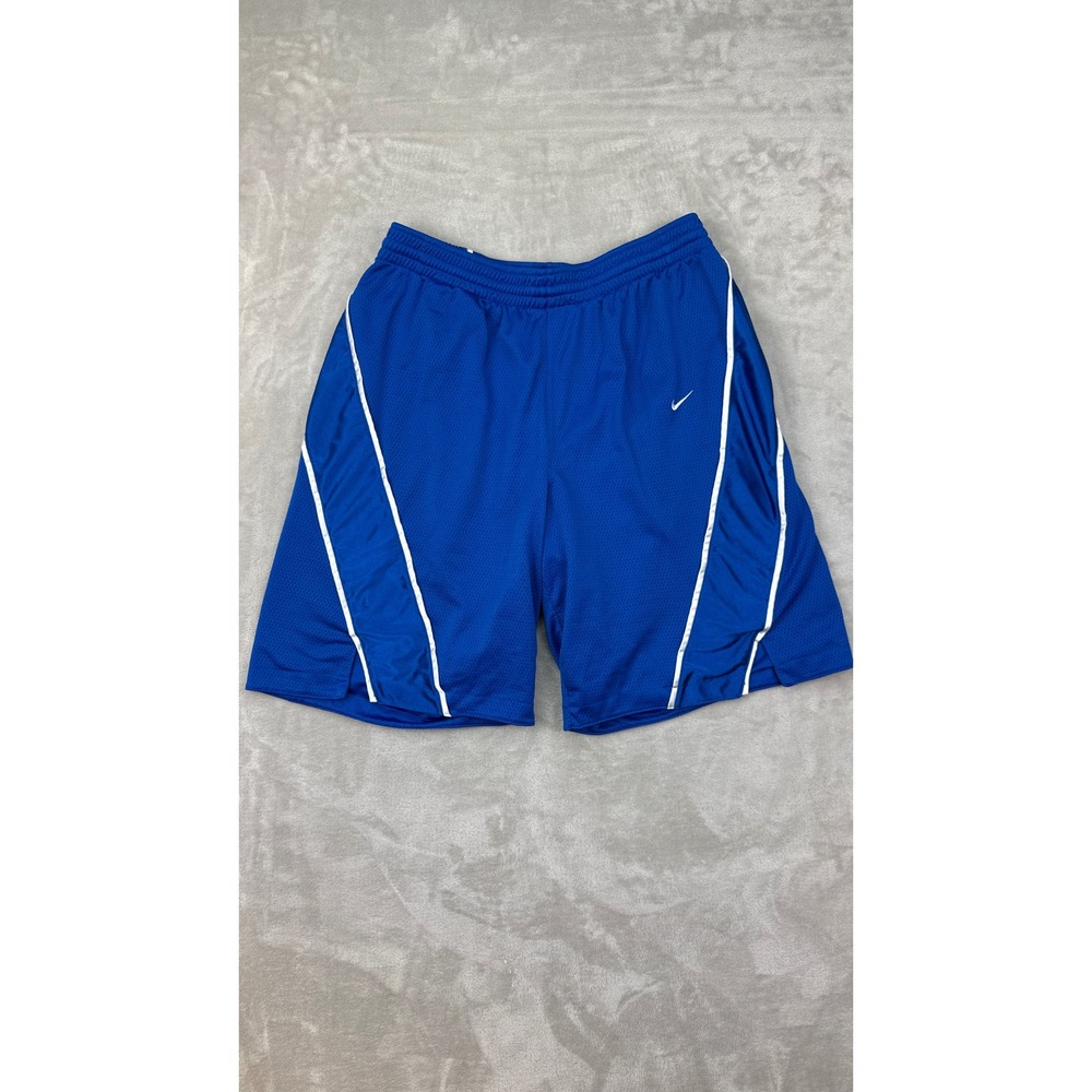 Vintage Nike Basketball Shorts Mens Large Dazzle Shiny Blue Mesh Sportswear